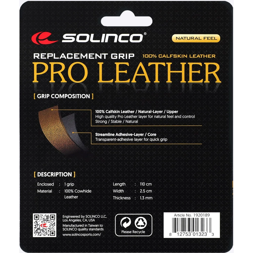 Solinco Pro Leather Replacement Grip (Tan) 4 Solinco Pro Leather Replacement Grip (Tan) - Image 2