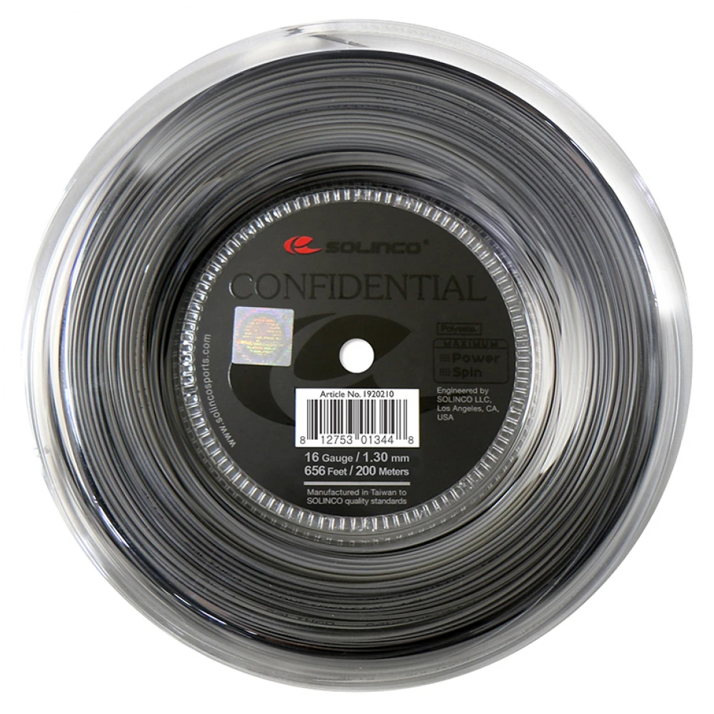 Solinco Confidential 18g Silver Tennis String (Reel) 3 Solinco Confidential 18g Silver Tennis String (Reel)