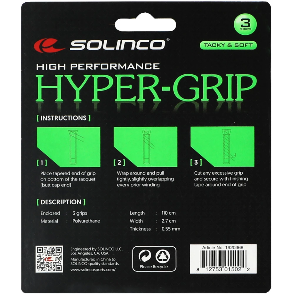 Solinco HyperGrip White Overgrip (3 Pack) 4 Solinco HyperGrip White Overgrip (3 Pack) - Image 2