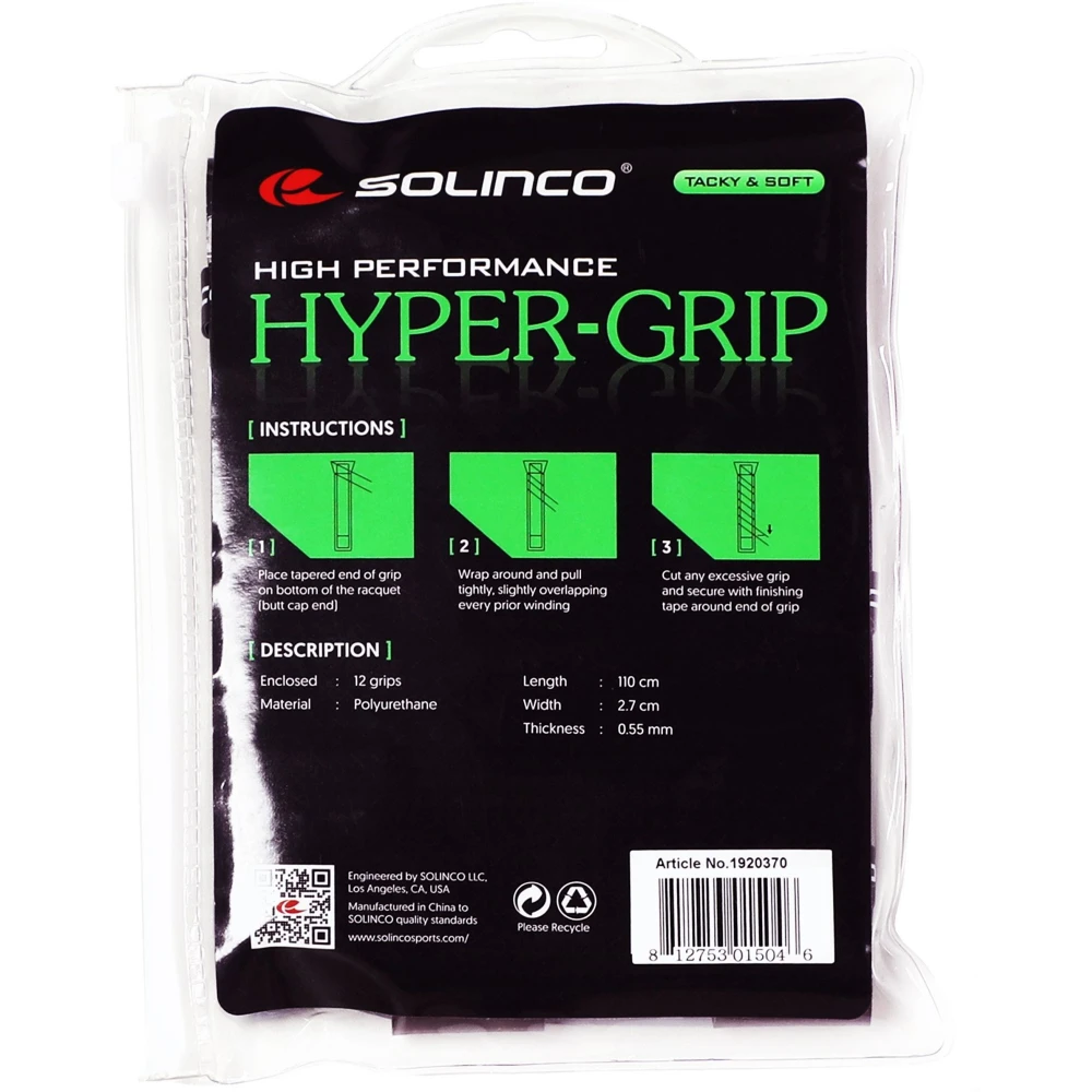 Solinco HyperGrip Black Overgrip (12 Pack) 4 Solinco HyperGrip Black Overgrip (12 Pack) - Image 2