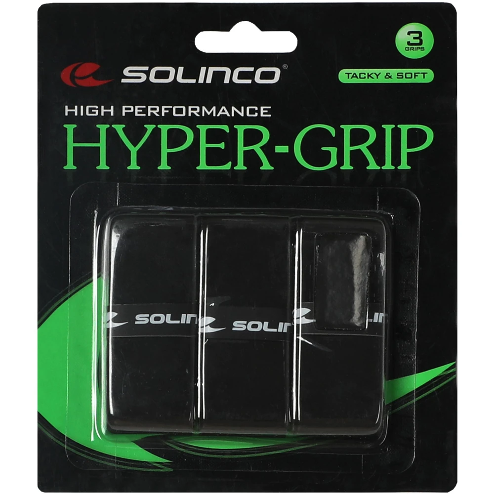 Solinco HyperGrip Black Overgrip (3 Pack) 3 Solinco HyperGrip Black Overgrip (3 Pack)