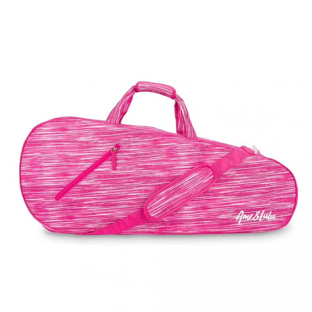 Ame & Lulu 3 Racquet Tennis Bag (Pink Grunge)