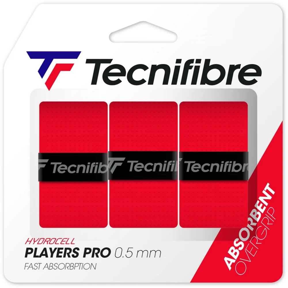 Tecnifibre Players Pro Overgrip 3-Pack (Red) 3 Tecnifibre Players Pro Overgrip 3-Pack (Red)