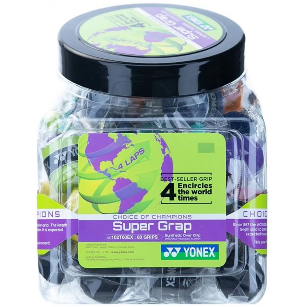 Yonex Super Grap Overgrip 60-Pack (Assorted Colors) 3 Yonex Super Grap Overgrip 60-Pack (Assorted Colors)