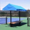 SunTrends 10-Foot Tennis Court Cabana Bench - Flat -Racquets Shop Cabana Bench 10 Surface Mounted Pacific Blue Canvas 1000 1000 1