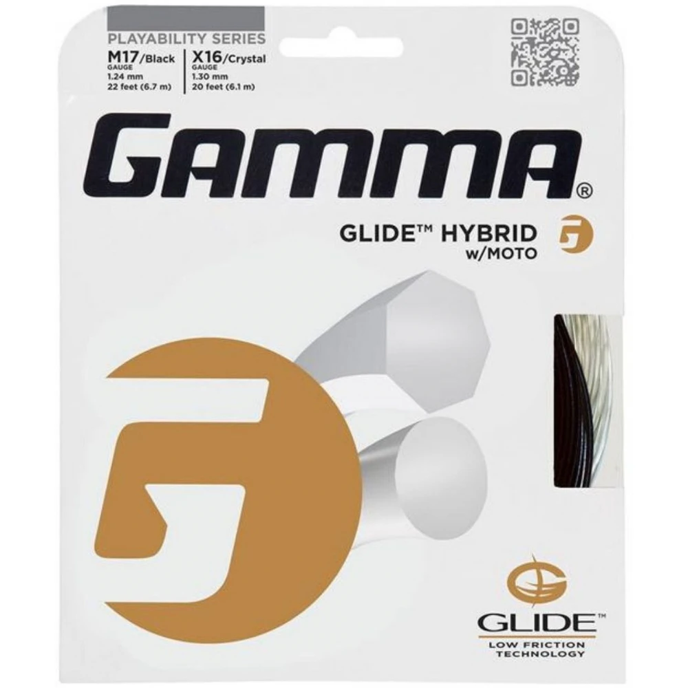 Gamma Glide Hybrid With Moto 17/16g Tennis String (Set) 3 Gamma Glide Hybrid With Moto 17/16g Tennis String (Set)