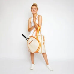 Ame & Lulu Hamptons Tennis Tour Bag (Clementine) -Racquets Shop HTTB152 Ame Lulu Hamptons Tennis Tour Bag Clementine c 1000 1000