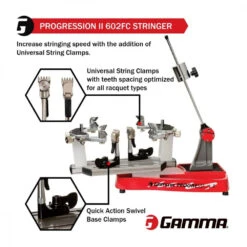 GAMMA Progression II 602FC 6pt Quick Mount Stringing Machine 6 GAMMA Progression II 602FC 6pt Quick Mount Stringing Machine -Racquets Shop MP62F14 Gamma Progression II 602FC 6 Point Quick Mount Stringing Machine 02 1000 1000