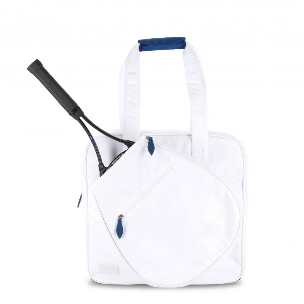 Ame & Lulu Sweet Shot Tennis Tote 3.0 (White/Navy)