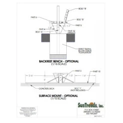 SunTrends 6-Foot Tennis Court Cabana Bench - Flat -Racquets Shop SunTrends Cabana Bench Installation Options 1000 1000 2