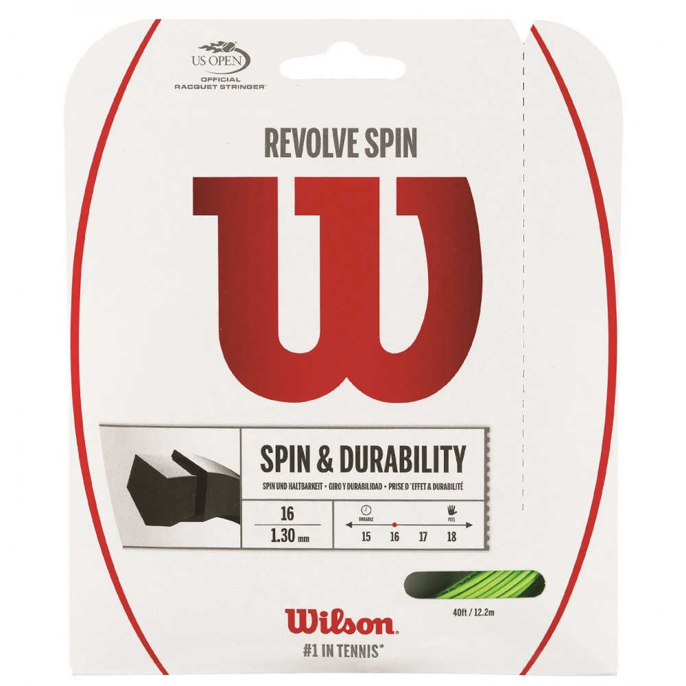 Wilson Revolve Spin 16g Tennis String Green (Set) 3 Wilson Revolve Spin 16g Tennis String Green (Set)